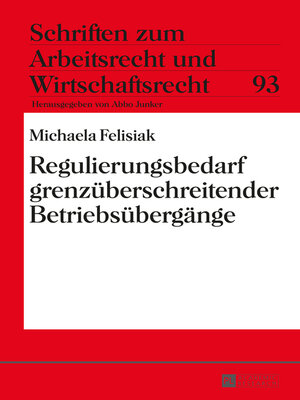 cover image of Regulierungsbedarf grenzüberschreitender Betriebsübergänge